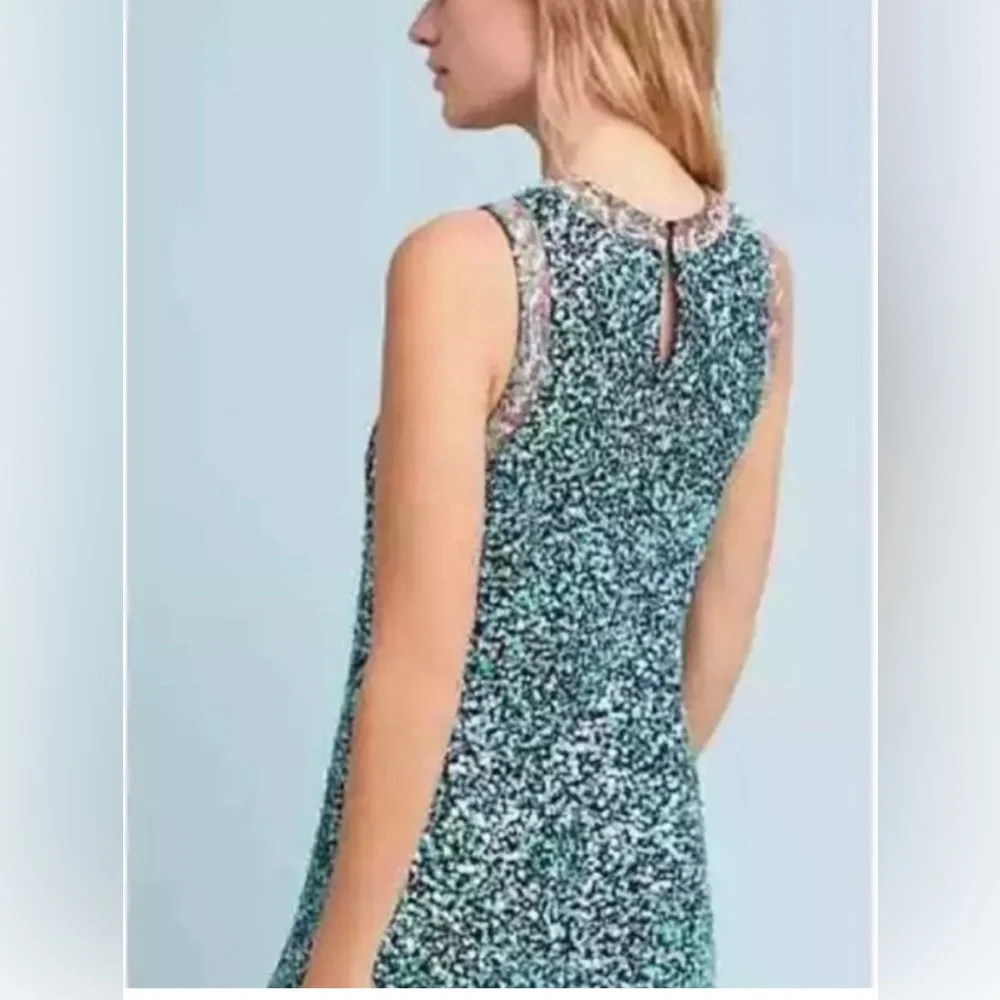 🪩NWT Anthropologie Astronomy Sequin Dress by Varun Bahl Embroidered Top Size 4 - Picture 4 of 13